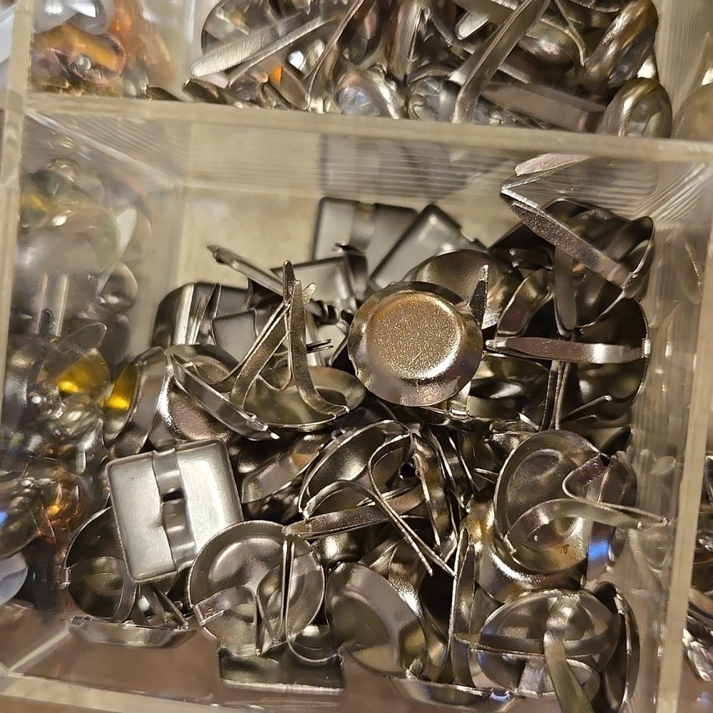 Assorted Metal Fasteners in Organizer Box For Crafts Scrapbooking - Picture 11 of 12